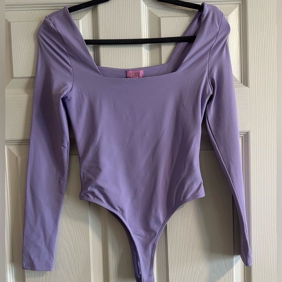 Miami Lavender Long Sleeve Bodysuit - Picture 1 of 7